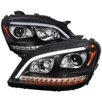Spec'D Tuning Products - Spec-D 2006-2008 Mercedes Benz W164 ML Class LED Bar Projector Headlights w/ Sequential Turn Signal Lights (Matte Black Housing/Clear Lens) - Image 1