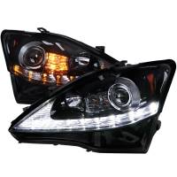 Spec'D Tuning Products - Spec-D 2006-2010 Lexus IS250/IS350 SMD LED Light Strip Projector Headlights w/ Sequential Turn Signals (Glossy Black Housing/Smoke Lens) - Image 1