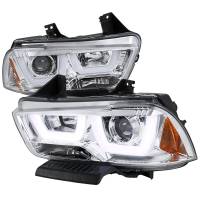 Spec'D Tuning Products - Spec-D 2011-2014 Dodge Charger Dual LED U-Bar Projector Headlights (Chrome Housing/Clear Lens) - Image 1
