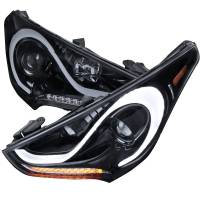 Spec'D Tuning Products - Spec-D 2012-2017 Hyundai Veloster LED Bar Projector Headlights w/ Sequential Turn Signal Lights (Glossy Black Housing/Smoke Lens) - Image 1