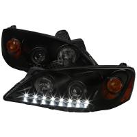 Spec'D Tuning Products - Spec-D 2005-2010 Pontiac G6 Projector Headlights w/ LED Light Strip (Black Housing/Smoke Lens) - Image 1