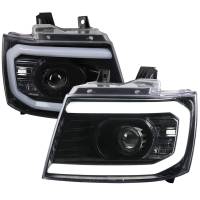 Spec'D Tuning Products - Spec-D 2007-2013 Chevrolet Avalanche/ 2007-2014 Tahoe Suburban LED C-Bar Projector Headlights (Jet Black Housing/Clear Lens) - Image 1