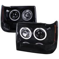 Spec'D Tuning Products - Spec-D 1993-1996 Jeep Grand Cherokee Dual Halo Projector Headlights (Glossy Black Housing/Smoke Lens) - Image 1