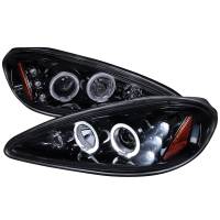 Spec'D Tuning Products - Spec-D 1999-2005 Pontiac Grand AM Dual Halo Projector Headlights (Glossy Black Housing/Smoke Lens) - Image 1