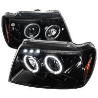 Spec'D Tuning Products - Spec-D 1999-2004 Jeep Grand Cherokee Dual Halo Projector Headlights (Jet Black Housing/Clear Lens) - Image 1