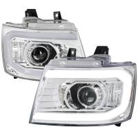 Spec'D Tuning Products - Spec-D 2007-2013 Chevrolet Avalanche/ 2007-2014 Tahoe Suburban LED C-Bar Projector Headlights (Chrome Housing/Clear Lens) - Image 1