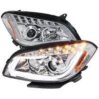 Spec'D Tuning Products - Spec-D 2008-2012 Chevrolet Malibu LS LT LTZ Hybrid LED Bar Projector Headlights w/ LED Turn Signal Lights (Chrome Housing/Clear Lens) - Image 1