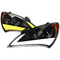 Spec'D Tuning Products - Spec-D 2010-2012 Hyundai Genesis Coupe Sequential LED Bar Projector Headlights (Matte Black Housing/Clear Lens) - Image 1