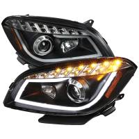 Spec'D Tuning Products - Spec-D 2008-2012 Chevrolet Malibu LS LT LTZ Hybrid LED Bar Projector Headlights w/ LED Turn Signal Lights (Matte Black Housing/Clear Lens) - Image 1