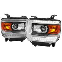 Spec'D Tuning Products - Spec-D 2014-2019 GMC Sierra LED Light Strip Projector Headlights (Chrome Housing/Clear Lens) - Image 1