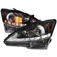 Spec'D Tuning Products - Spec-D 2006-2010 Lexus IS250/IS350 SMD LED Light Strip Projector Headlights w/ Sequential Turn Signals (Matte Black Housing/Clear Lens) - Image 1