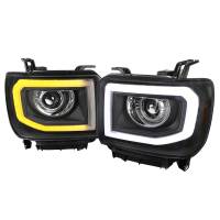 Spec'D Tuning Products - Spec-D 2014-2019 GMC Sierra 1500/2500HD/3500HD LED Bar Projector Headlights w/ LED Turn Signal Lights (Chrome Housing/Clear Lens) - Image 1