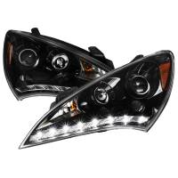 Spec'D Tuning Products - Spec-D 2010-2012 Hyundai Genesis Coupe Projector Headlights w/ SMD LED Light Strip (Jet Black Housing/Clear Lens) - Image 1