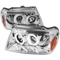 Spec'D Tuning Products - Spec-D 1999-2004 Jeep Grand Cherokee Dual Halo Projector Headlights (Chrome Housing/Clear Lens) - Image 1