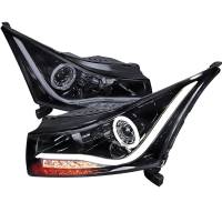 Spec'D Tuning Products - Spec-D 2011-2015 Chevrolet Cruze / 2016 Cruze Limited LED Bar Halo Projector Headlights w/ LED Turn Signal Lights (Glossy Black Housing/Smoke Lens) - Image 1