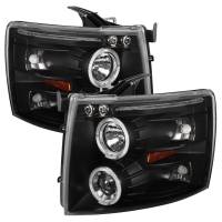 Spec'D Tuning Products - Spec-D 2007-2013 Chevrolet Silverado 1500/ 2007-2014 Silverado 2500HD 3500HD Dual Halo Projector Headlights (Matte Black Housing/Clear Lens) - Image 1