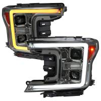 Spec'D Tuning Products - Spec-D 2018-2020 Ford F-150 LED C-Bar Projector Headlights w/ Switchback Sequential Turn Signal Lights (Chrome Housing/Smoke Lens) - Image 1