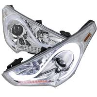 Spec'D Tuning Products - Spec-D 2012-2017 Hyundai Veloster LED Light Bar Projector Headlight w/ Sequential Turn Signal Lights (Chrome Housing/Clear Lens) - Image 1