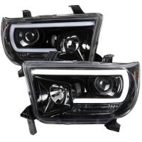 Spec'D Tuning Products - Spec-D 2007-2013 Toyota Tundra/ 2008-2017 Sequoia LED C-Bar Projector Headlights (Jet Black Housing/Clear Lens) - Image 1
