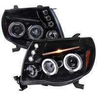 Spec'D Tuning Products - Spec-D 2005-2011 Toyota Tacoma Dual Halo Projector Headlights (Glossy Black Housing/Smoke Lens) - Image 1