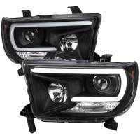 Spec'D Tuning Products - Spec-D 2007-2013 Toyota Tundra/ 2008-2017 Sequoia LED C-Bar Projector Headlights (Black Housing/Clear Lens) - Image 1