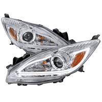 Spec'D Tuning Products - Spec-D 2010-2013 Mazda 3 Projector Headlights w/ LED Light Strip (Chrome Housing/Clear Lens) - Image 1