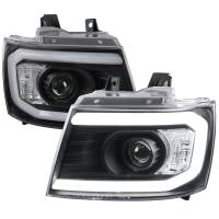 Spec'D Tuning Products - Spec-D 2007-2013 Chevrolet Avalanche/ 2007-2014 Tahoe Suburban LED C-Bar Projector Headlights (Black Housing/Clear Lens) - Image 1