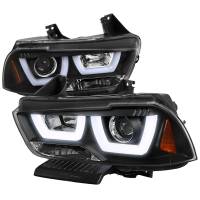 Spec'D Tuning Products - Spec-D 2011-2014 Dodge Charger Dual Halo Projector Headlights (Matte Black Housing/Clear Lens) - Image 1