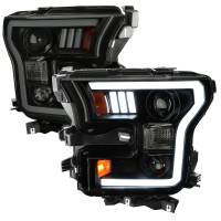 Spec'D Tuning Products - Spec-D 2015-2017 Ford F-150 LED Bar Projector Headlights (Black Housing/Smoke Lens) - Image 1