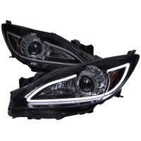 Spec'D Tuning Products - Spec-D 2010-2013 Mazda 3 Projector Headlights w/ LED Light Strip (Glossy Black Housing/Smoke Lens) - Image 1