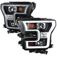Spec'D Tuning Products - Spec-D 2015-2017 Ford F-150 LED Bar Projector Headlights (Matte Black Housing/Clear Lens) - Image 1
