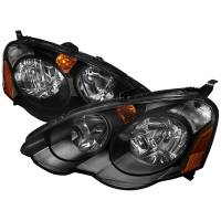 Spec'D Tuning Products - Spec-D 2002-2004 Acura RSX Factory Style Headlights w/ Amber Reflectors (Matte Black Housing/Clear Lens) - Image 1
