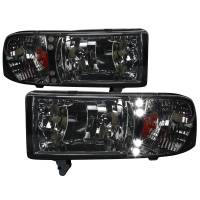 Spec'D Tuning Products - Spec-D 1994-2001 Dodge RAM 1500/ 1994-2002 RAM 2500 3500 Crystal Headlights (Chrome Housing/Smoke Lens) - Image 1