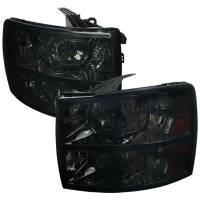 Spec'D Tuning Products - Spec-D 2007-2013 Chevrolet Silverado 1500/ 2007-2014 Silverado 2500HD 3500HD Factory Style Headlights (Chrome Housing/Smoke Lens) - Image 1