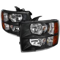 Spec'D Tuning Products - Spec-D 2007-2013 Chevrolet Silverado 1500/ 2007-2014 Silverado 2500HD 3500HD Factory Style Headlights (Matte Black Housing/Clear Lens) - Image 1