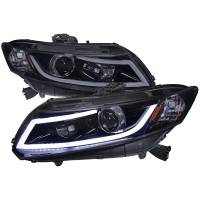 Spec'D Tuning Products - Spec-D 2012-2013 Honda Civic Coupe/ 2012-2015 Civic Sedan LED Bar Projector Headlights (Glossy Black Housing/Smoke Lens) - Image 1