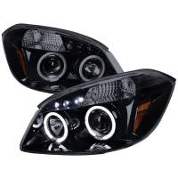 Spec'D Tuning Products - Spec-D 2005-2010 Chevrolet Cobalt Pontiac G5/Pursuit Dual Halo Projector Headlights (Glossy Black Housing/Smoke Lens) - Image 1
