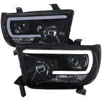 Spec'D Tuning Products - Spec-D 2007-2013 Toyota Tundra/ 2008-2017 Sequoia LED C-Bar Projector Headlights (Glossy Black Housing/Smoke Lens) - Image 1