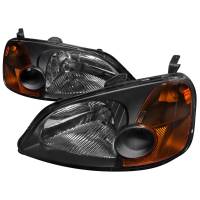 Spec'D Tuning Products - Spec-D 2001-2003 Honda Civic Factory Style Headlights (Matte Black Housing/Clear Lens) - Image 1