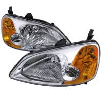 Spec'D Tuning Products - Spec-D 2001-2003 Honda Civic Factory Style Headlights (Chrome Housing/Clear Lens) - Image 1