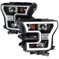 Spec'D Tuning Products - Spec-D 2015-2017 Ford F-150 LED Bar Projector Headlights (Jet Black Housing/Clear Lens) - Image 1