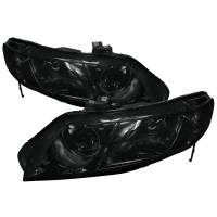Spec'D Tuning Products - Spec-D 2006-2011 Honda Civic Sedan Crystal Headlights (Chrome Housing/Smoke Lens) - Image 1