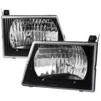 Spec'D Tuning Products - Spec-D 1992-2006 Ford Econoline Factory Style Crystal Headlights (Matte Black Housing/Clear Lens) - Image 1