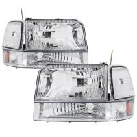 Spec'D Tuning Products - Spec-D 1992-1996 Ford F-150/F-250/F-350/Bronco Factory Style Headlights w/ Bumper & Corner Lights (Chrome Housing/Clear Lens) - Image 1