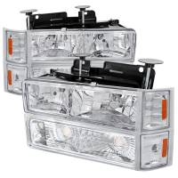 Spec'D Tuning Products - Spec-D 1994-1998 Chevrolet Silverado/Tahoe/Suburban/C10 Factory Style Headlights w/ Bumper & Corner Lights (Chrome Housing/Clear Lens) - Image 1