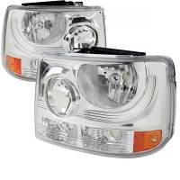 Spec'D Tuning Products - Spec-D 1999-2002 Chevrolet Silverado 1500 2500/ 2000-2006 Tahoe Suburban 1PC Factory Style Headlights w/ Bumper Lights (Chrome Housing/Clear Lens) - Image 1