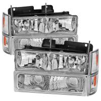 Spec'D Tuning Products - Spec-D 1994-1998 GMC C10/Sierra/Suburban/Yukon Factory Style Headlights w/ Bumper & Corner Lights (Chrome Housing/Clear Lens) - Image 1