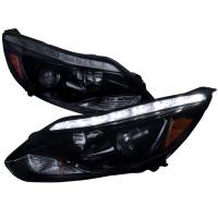 Spec'D Tuning Products - Spec-D 2012-2014 Ford Focus Projector Headlights w/ LED Light Strip & LED Turn Signal Lights (Chrome Housing/Smoke Lens) - Image 1