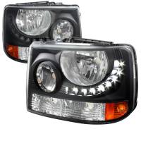 Spec'D Tuning Products - Spec-D 1999-2002 Chevrolet Silverado 1500 2500/ 2000-2006 Tahoe Suburban 1PC Factory Style Headlights w/ SMD LED Light Strip & Bumper Lights (Matte Black Housing/Clear Lens) - Image 1