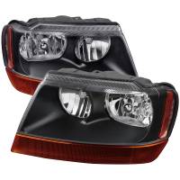 Spec'D Tuning Products - Spec-D 1999-2004 Jeep Grand Cherokee Factory Style Crystal Headlights (Matte Black Housing/Clear Lens) - Image 1